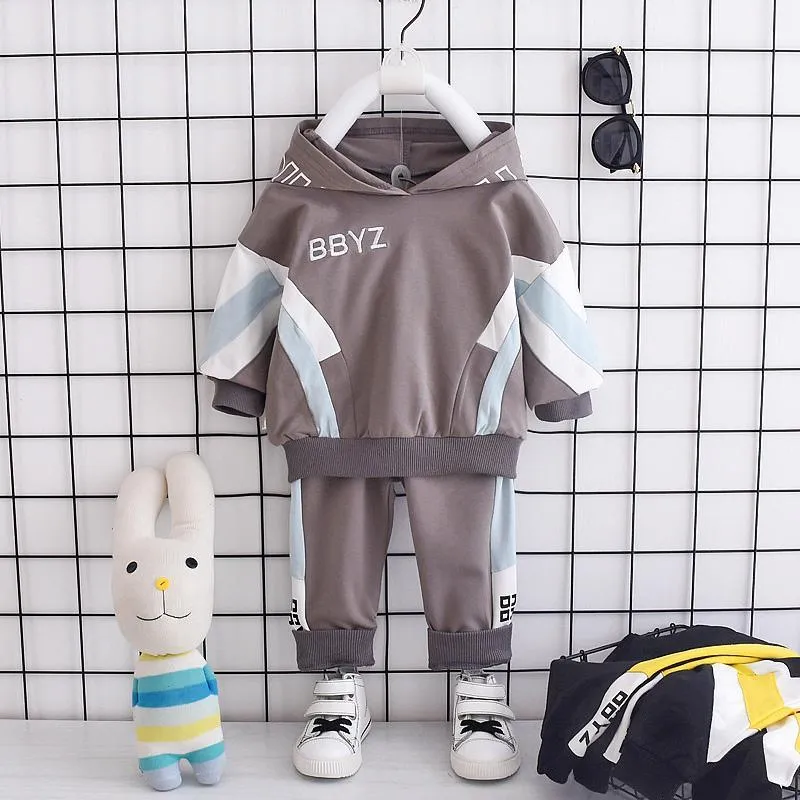 2-piece Color-block Hoodie & Pants for Children Boy