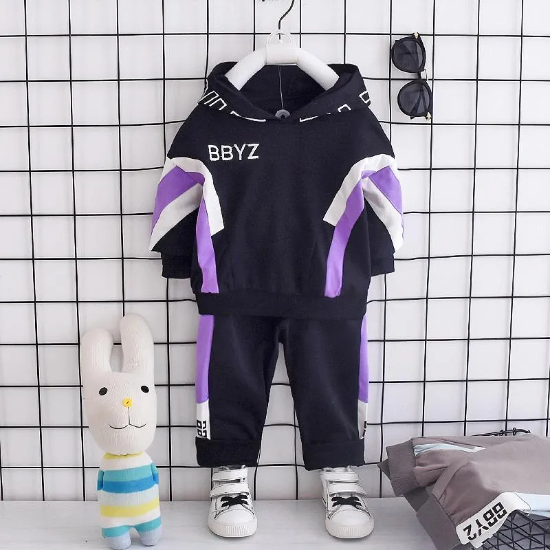 2-piece Color-block Hoodie & Pants for Children Boy