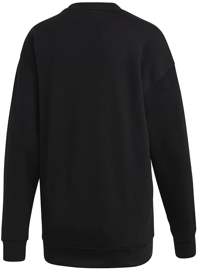 Adidas Originals Womens Trefoil Crew Sweatshirt Black White