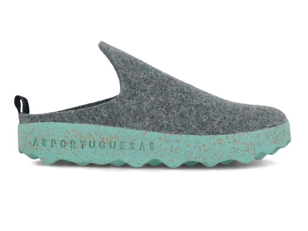 ASPORTUGUESAS Women Felt Clogs 'Come', gray blue