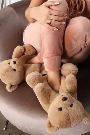Be My Teddy Bear Slippers - Mocha