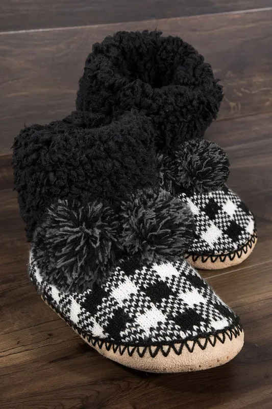 Black Buffalo Plaid Slippers