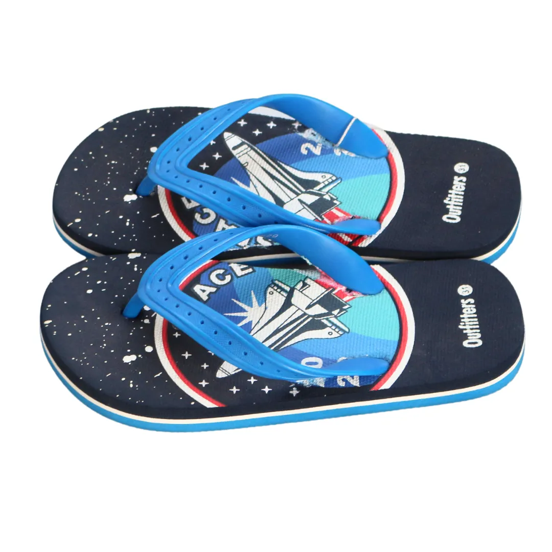 Boys blue space ship slippers