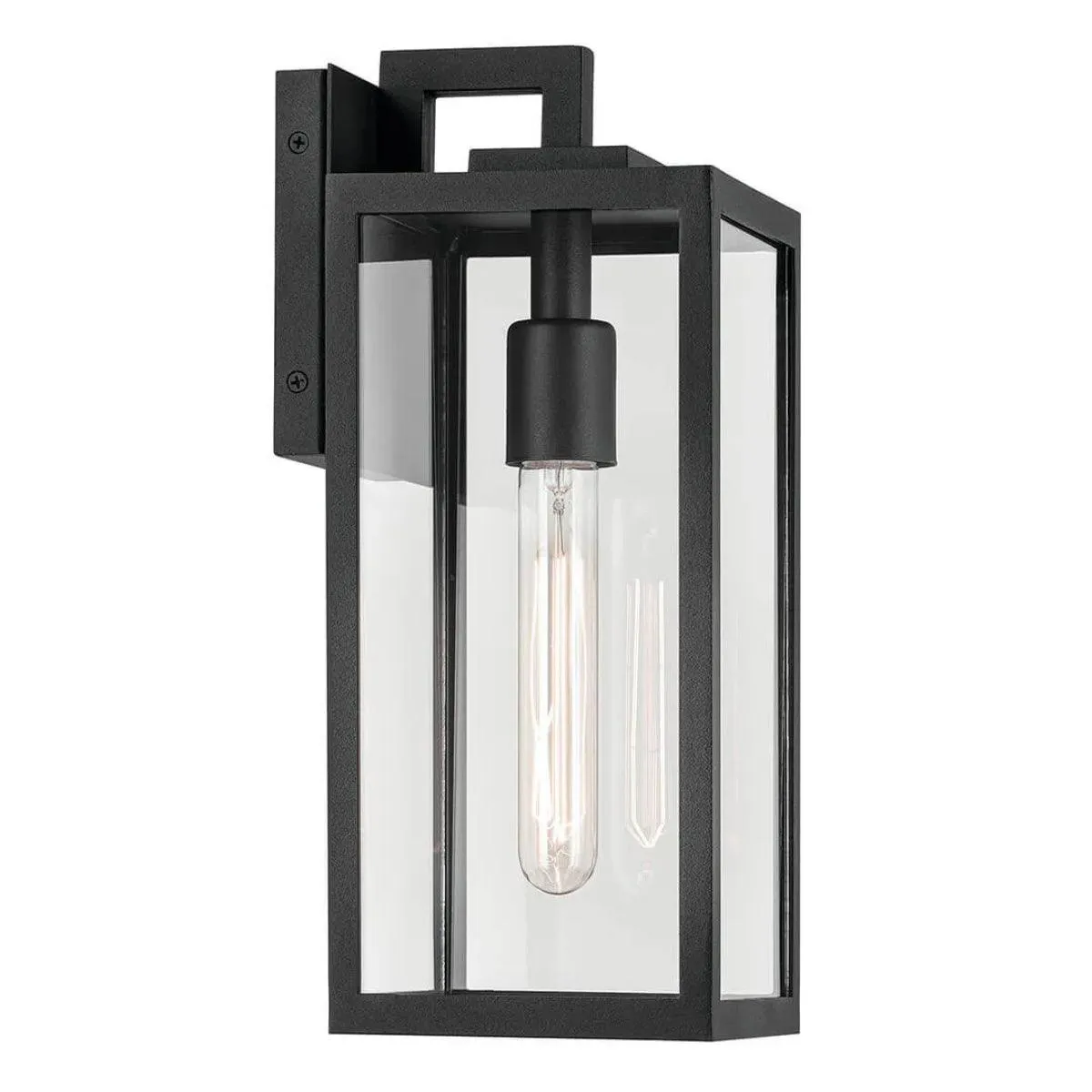 Branner 14 In 1-Light Outdoor Wall Light with Clear Glass, Black Finish