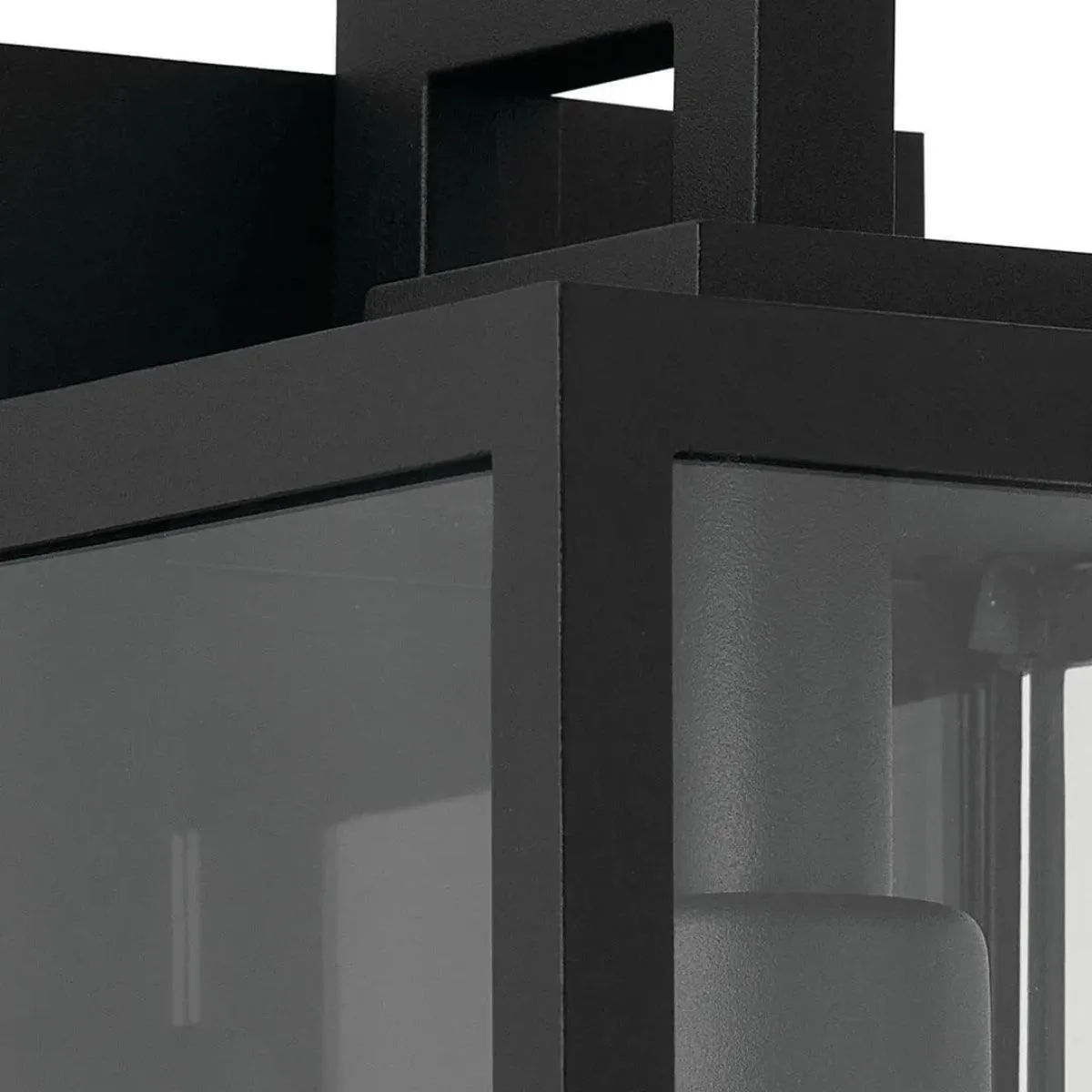 Branner 14 In 1-Light Outdoor Wall Light with Clear Glass, Black Finish