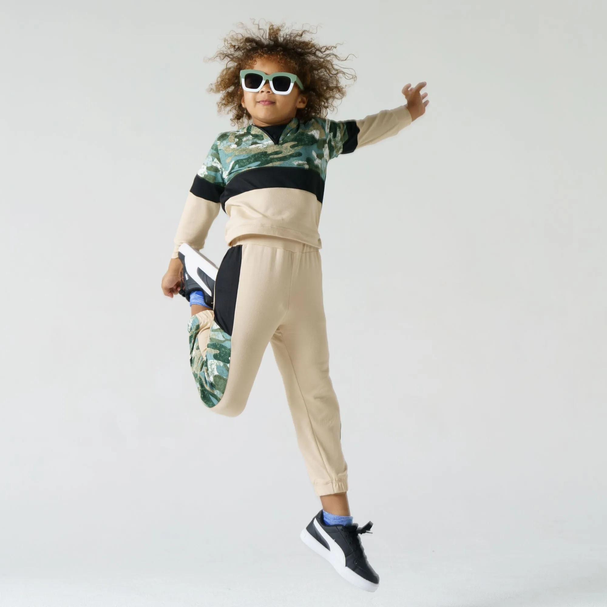 CAMO COLOR BLOCK ZIPPER SET