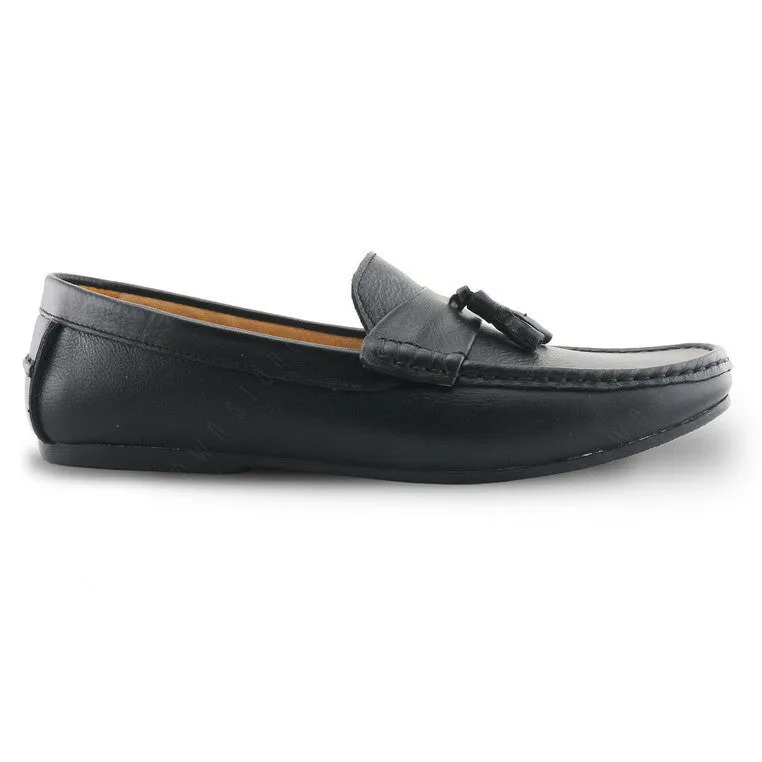 Comfy Tassel Loafer Wrinkle Soft Black