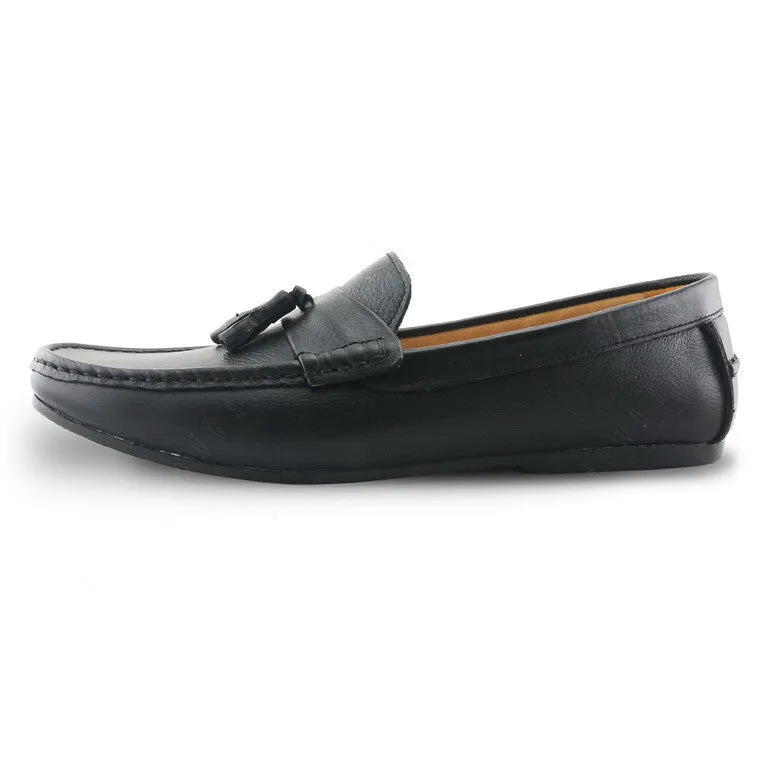 Comfy Tassel Loafer Wrinkle Soft Black