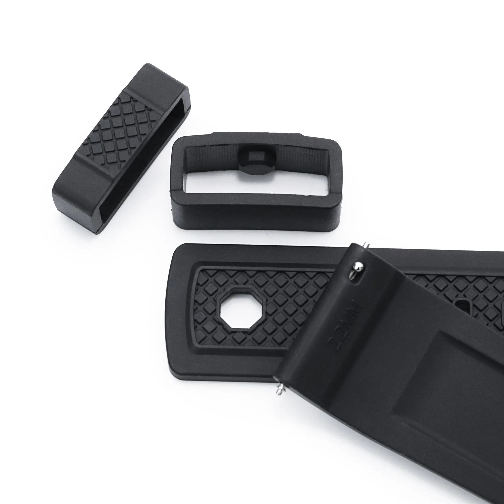 Crisscross Black FKM Quick Release Rubber Strap, 20mm or 22mm