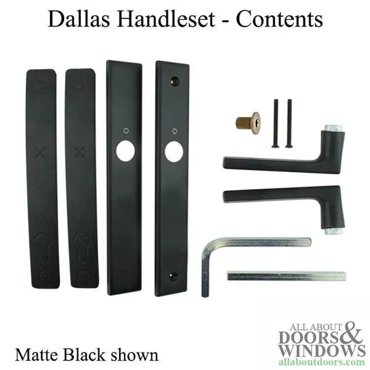 Dallas Contemporary Lever Handle, Fixed Dummy Pair, M1643 / 2161N Set - Matte Black