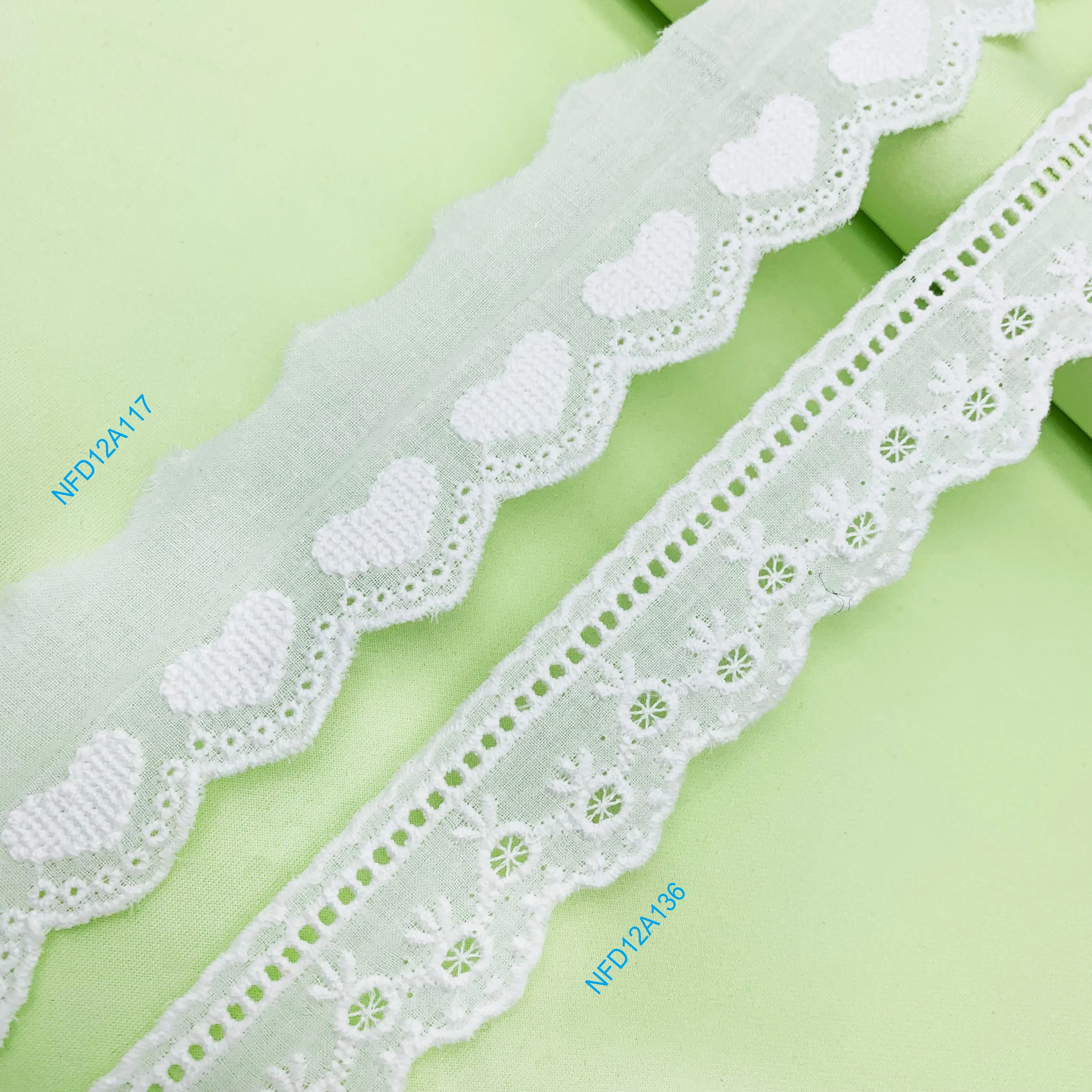 Embroidery lace with cotton fabric NFD12A112-113