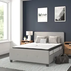 Full Platform Bed Set-Gray HG-BM10-26-GG