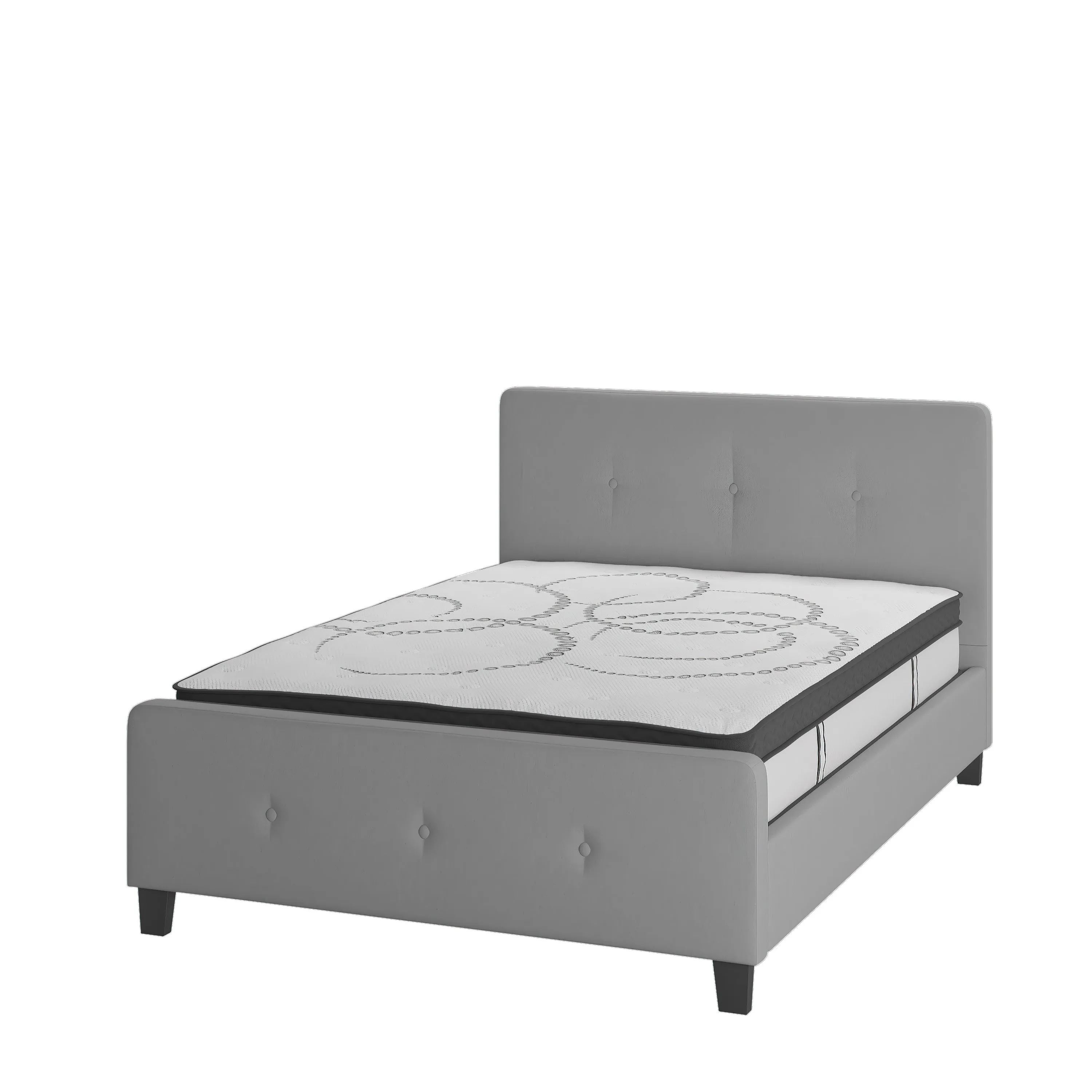 Full Platform Bed Set-Gray HG-BM10-26-GG
