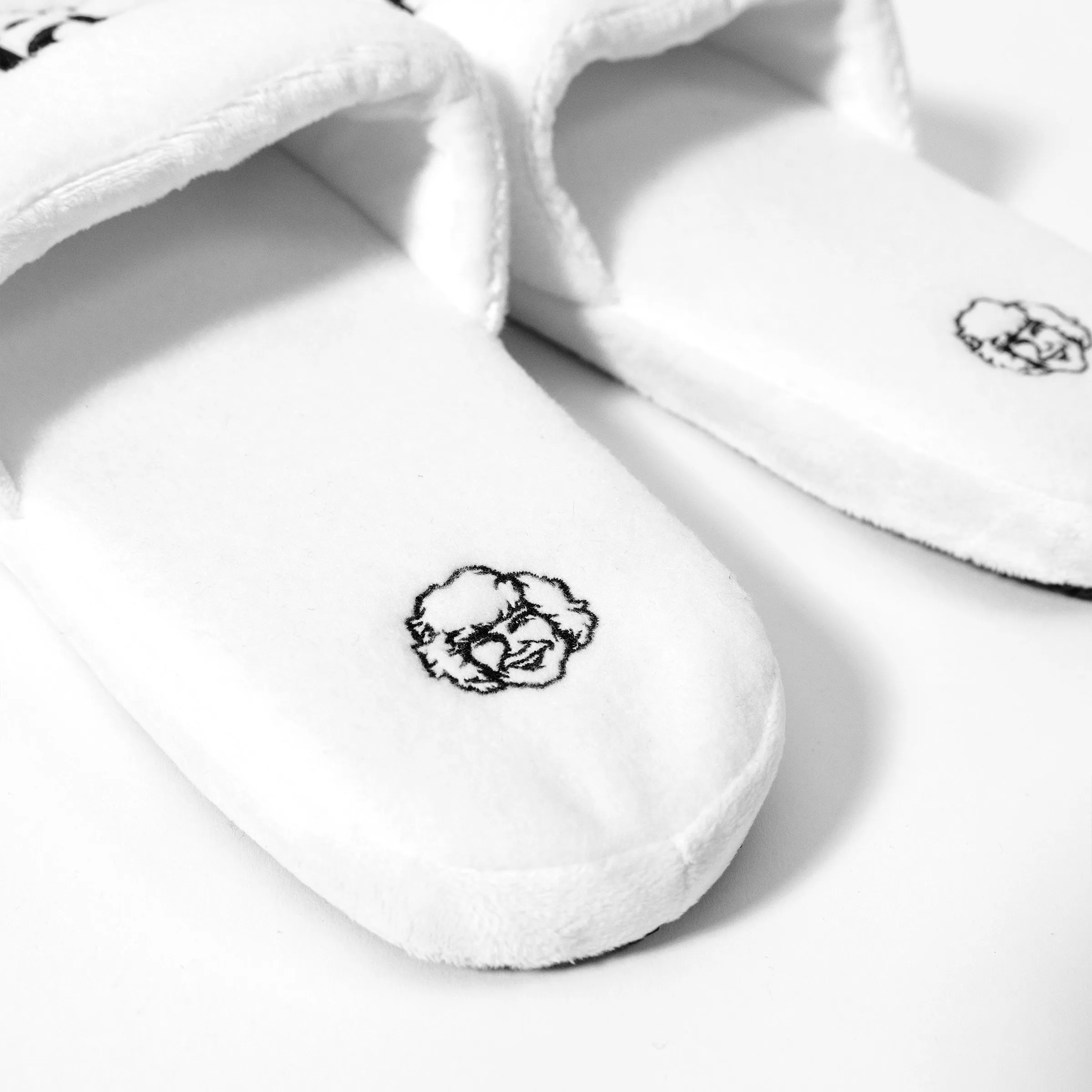 Happy Endings White Slippers