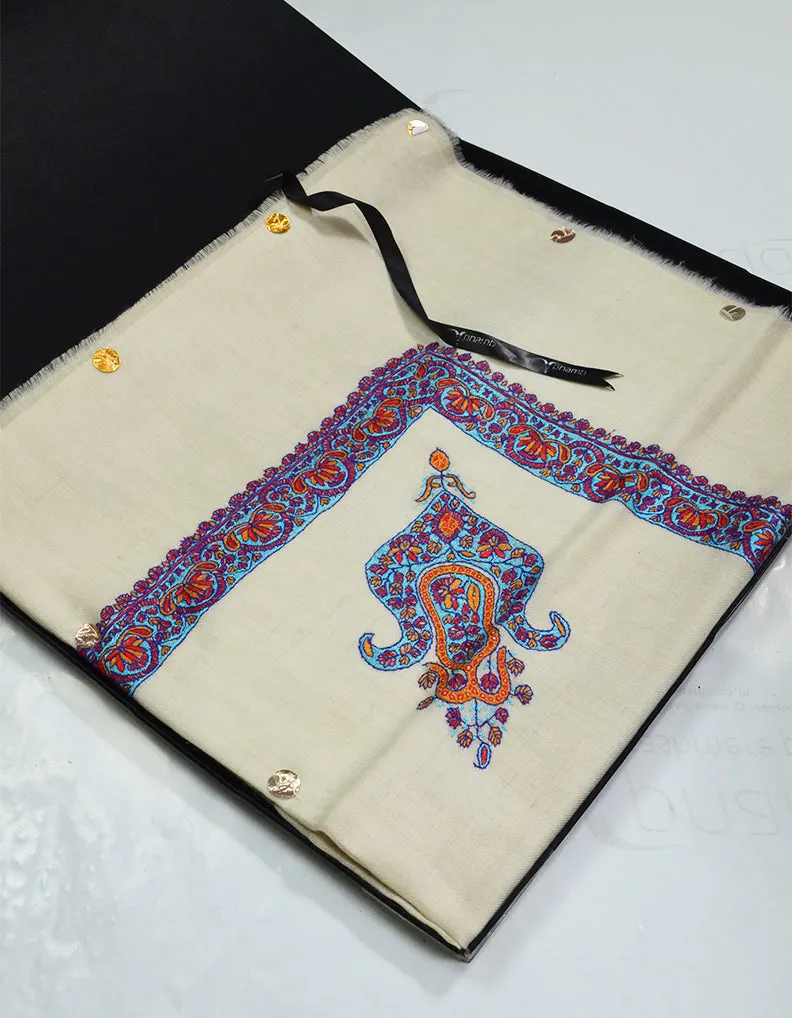 Mussar Rumaal Small Naqsha White RS00012