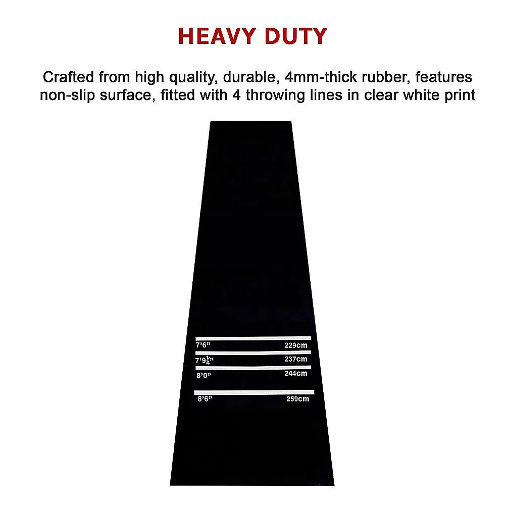 Non-Slip Rubber Darts Mat, 300x61cm, 4 Oche Lines by Randy & Travis