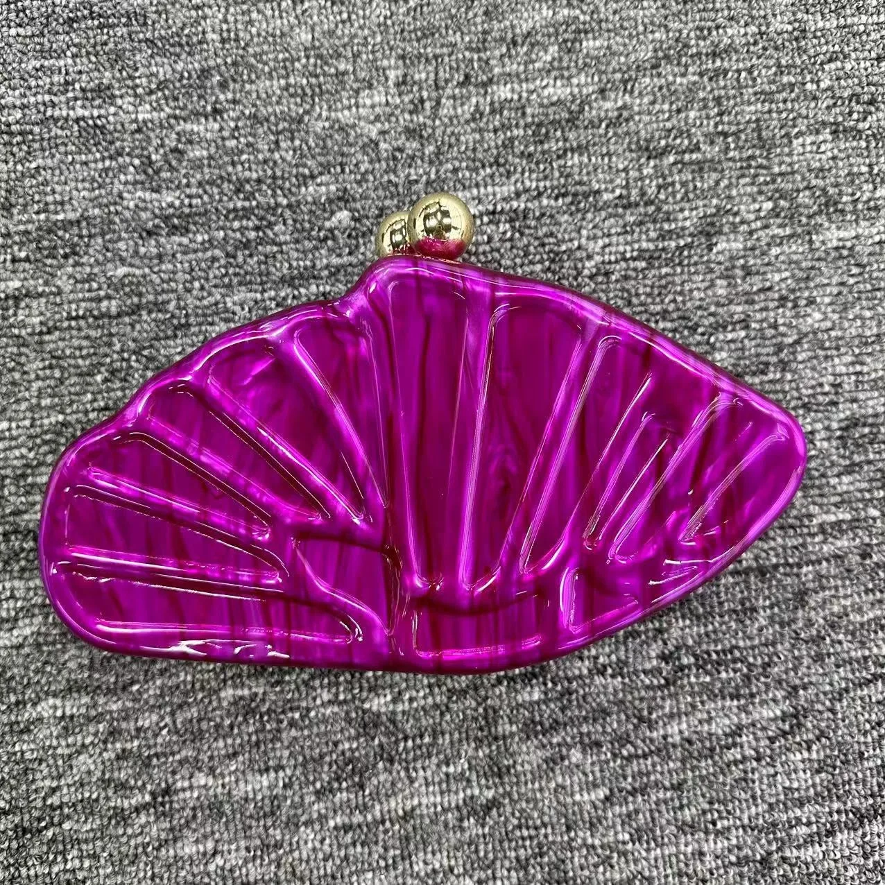 Pre Order:  Diagonal Scallop Shaped Acrylic Handbag