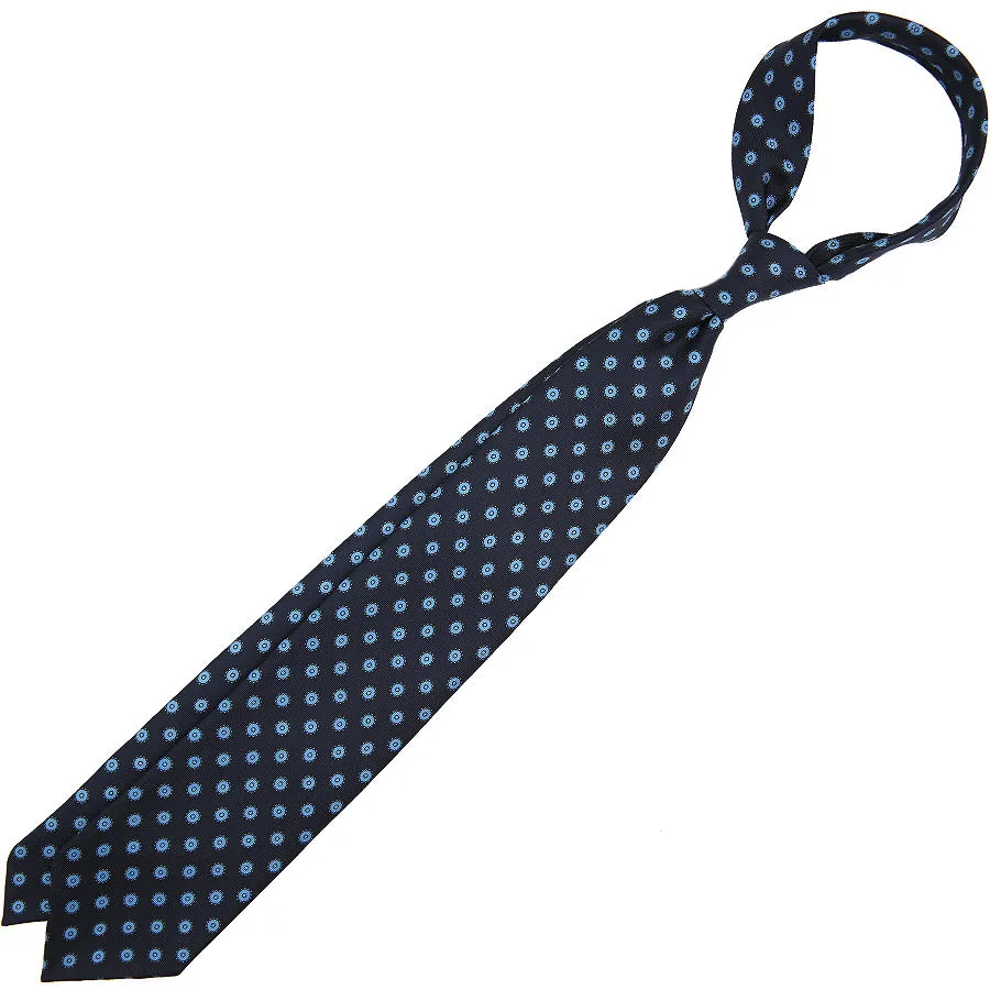 Shadow Printed Silk Tie - Midnight - Hand-Rolled