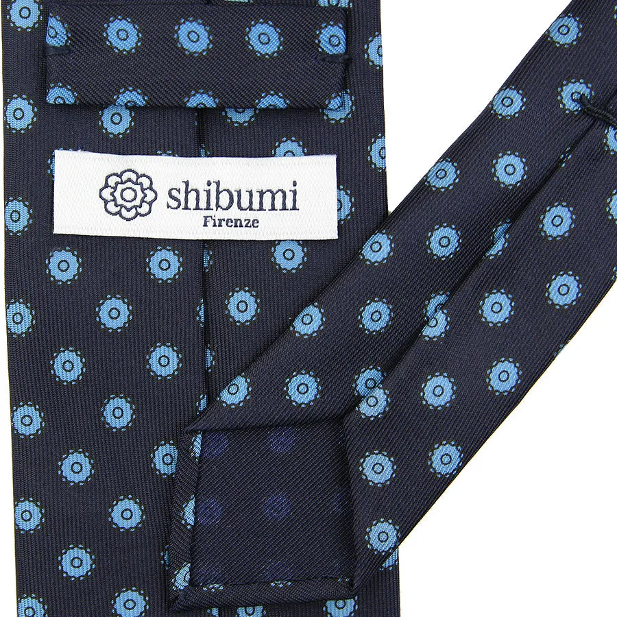 Shadow Printed Silk Tie - Midnight - Hand-Rolled