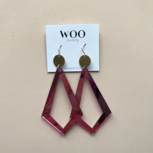 Strawberry Mirrored Diamond Drop Earrings