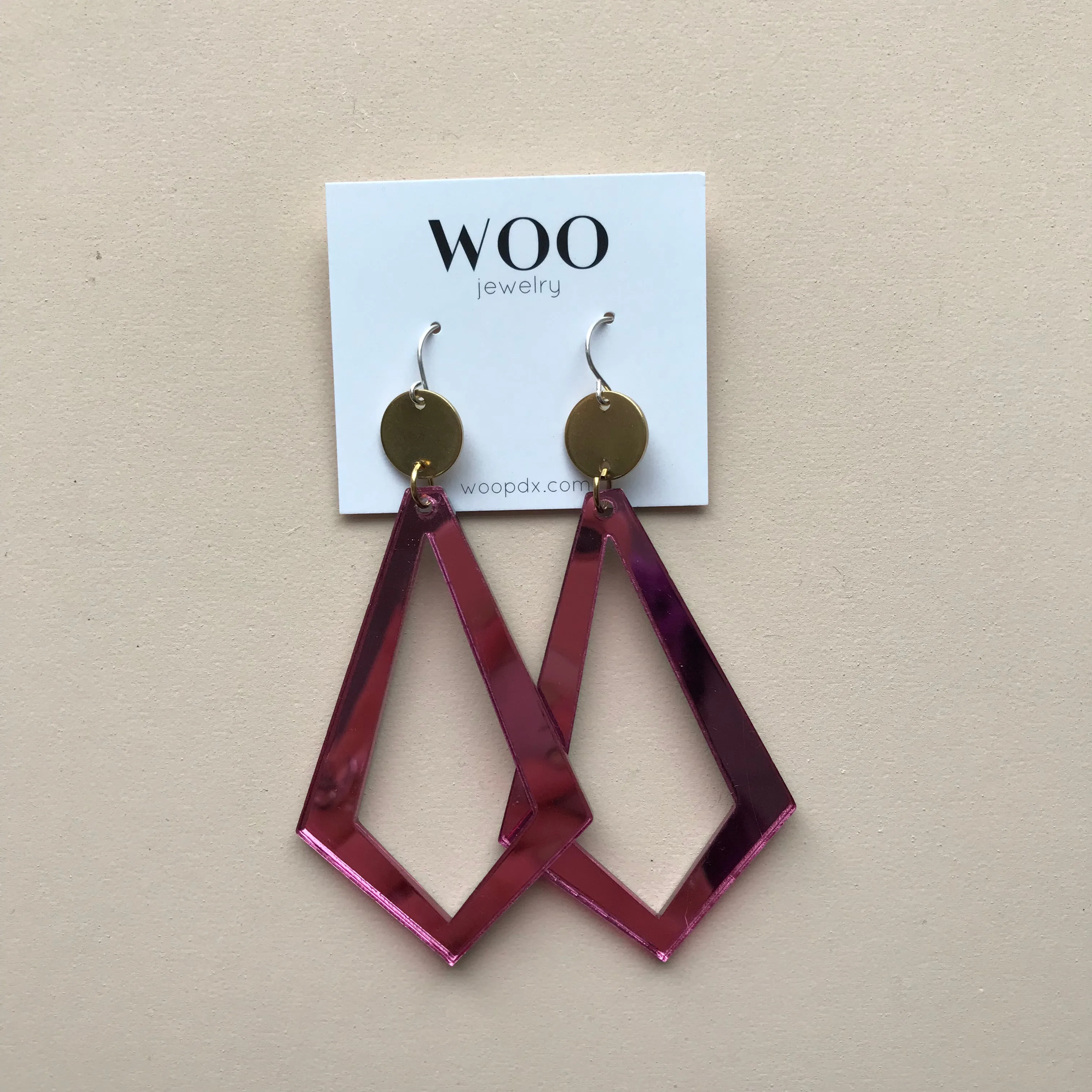 Strawberry Mirrored Diamond Drop Earrings