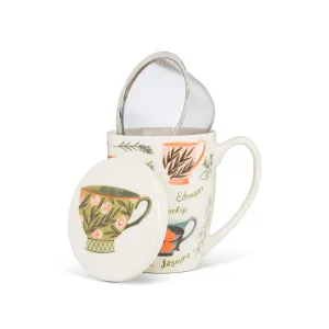 Tea Garden Covered Mug & Strainer