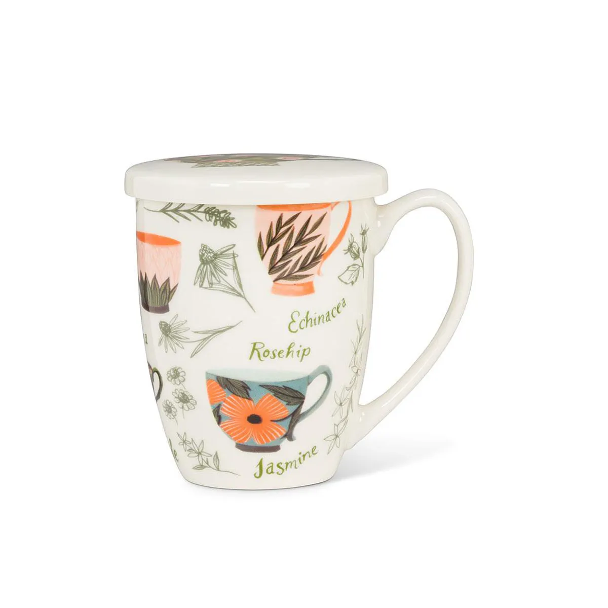 Tea Garden Covered Mug & Strainer