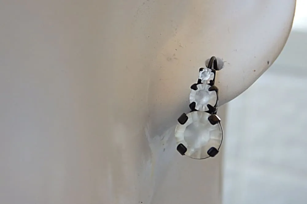 White black earrings