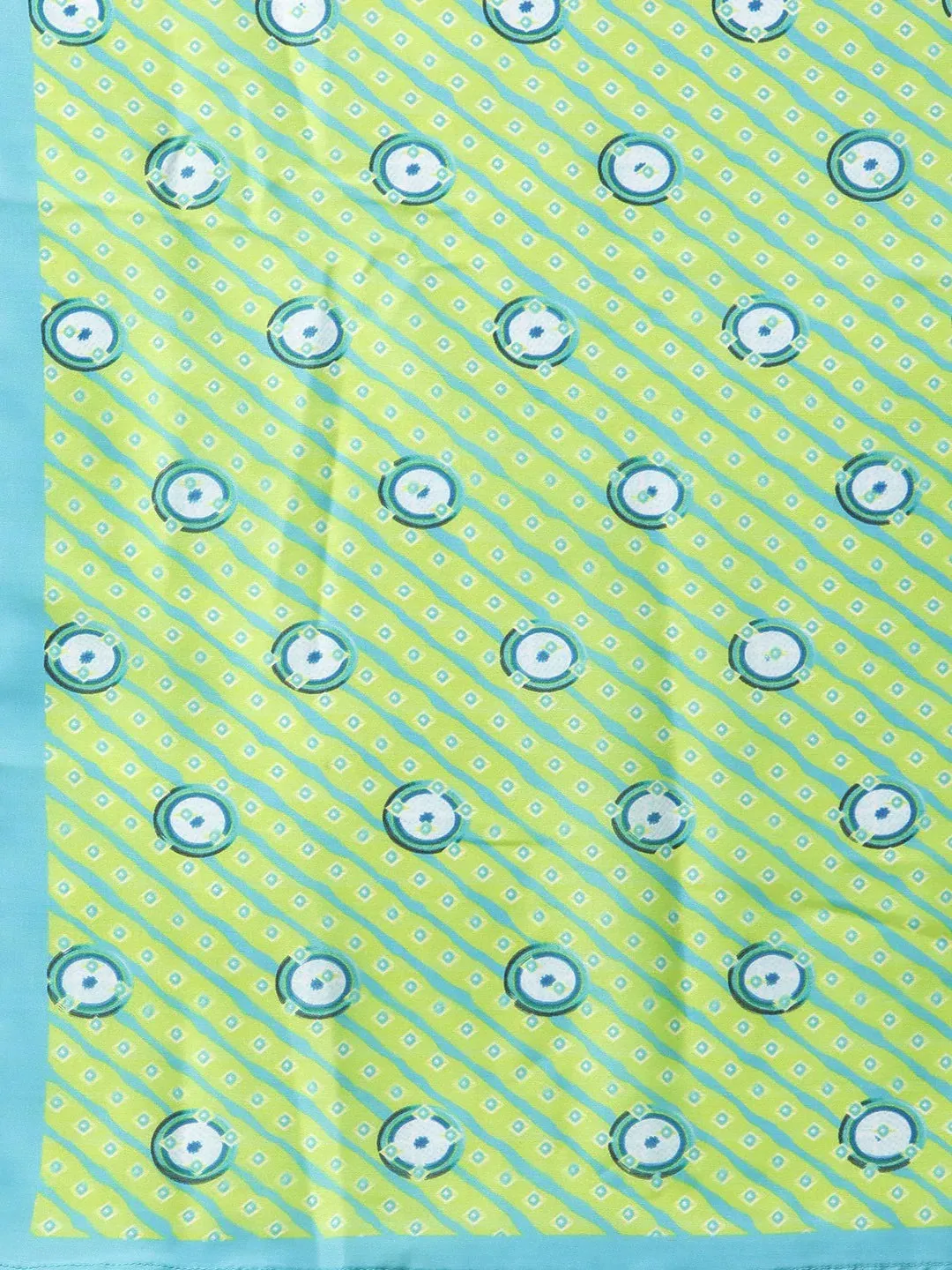 Women Blue & Green Ethnic Motifs Printed Pure Cotton Kurta With Trousers & Dupatta